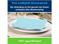 Een Dinnerservetten Tork LinStyle® 1/4-vouw 1-laags 50 stuks aquablauw 478880 koop je bij Hoekmankantoorartikelen.nl