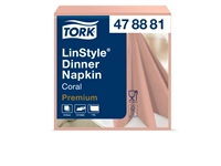 Een Dinnerservet Tork LinStyle® 1/4-vouw 1-laags 50 stuks koraalrood koop je bij Hoekmankantoorartikelen.nl