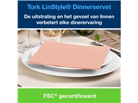 Een Dinnerservet Tork LinStyle® 1/4-vouw 1-laags 50 stuks koraalrood koop je bij Hoekmankantoorartikelen.nl