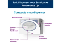 Een Reinigingsdoekdispenser Tork voor Smallpacks Tork W8 Performance wandmontage 655100 koop je bij VHK Kantoorartikelen