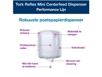 Een Poetsroldispenser Tork Reflex™M4 vel-voor-vel performancelijn wit 473190 koop je bij VHK Kantoorartikelen