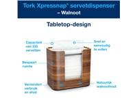 Een Servetdispenser Tork Xpressnap® tabletop N4 compact image walnoot 273002 koop je bij VHK Kantoorartikelen