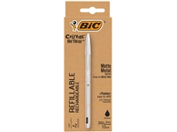 Een Balpen Bic Cristal Re-new medium zwart blister à 1 balpen + 2 vullingen koop je bij VHK Kantoorartikelen