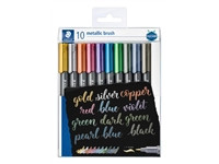 Een Brushpen Staedtler metallic etui à 10 kleuren koop je bij VHK Kantoorartikelen