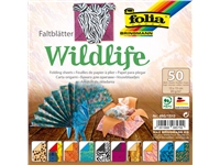 Een Vouwblaadjes Folia 80gr 15x15cm 50 vel 2-zijdig 10 wildlife designs koop je bij VHK Kantoorartikelen