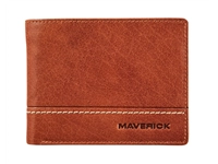 Een Portemonee Maverick Rough Gear met kleingeldvak RFID leer cognac koop je bij VHK Kantoorartikelen