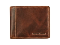 Een Portemonee Maverick The Original compact met kleingeldvak RFID leer bruin koop je bij VHK Kantoorartikelen