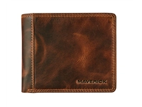 Een Portemonee Maverick The Original met kleingeldvak RFID leer bruin koop je bij VHK Kantoorartikelen