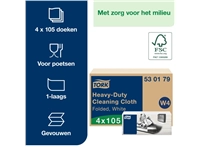 Een Reinigingsdoek Tork Heavy-Duty W4 multifunctioneel nonwoven 150 vel wit 530179 koop je bij VHK Kantoorartikelen