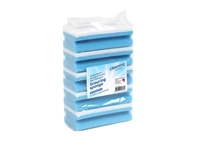 Een Schuurspons Cleaninq met greep 140x70x42mm blauw/wit 5 stuks koop je bij VHK Kantoorartikelen