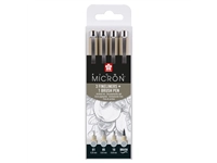 Een Fineliner Sakura Pigma Micron lichtgrijs set 4 maten koop je bij VHK Kantoorartikelen