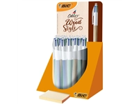 Een Balpen Bic 4 kleuren wood medium assorti koop je bij VHK Kantoorartikelen