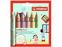 Een Kleurpotloden STABILO 880 woody inclusief puntenslijper pastel assorti etui à 6 stuks koop je bij VHK Kantoorartikelen