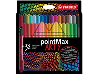 Een Viltstift STABILO pointMax 488/32 Arty medium assorti etui à 32 stuks koop je bij Hoekmankantoorartikelen.nl