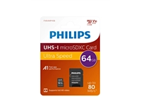 Een Geheugenkaart Philips micro SDXC Class 10 UHS-I U1 64GB koop je bij VHK Kantoorartikelen