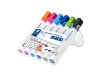 Een Viltstift Staedtler Lumocolor 351 whiteboard set à 6 stuks assorti koop je bij VHK Kantoorartikelen