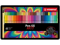 Een Viltstift STABILO Pen 68 Arty medium assorti blik à 66 stuks koop je bij Hoekmankantoorartikelen.nl