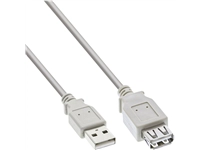 Een Kabel Inline verlengkabel USB-A 2.0 M-V 3 meter grijs koop je bij VHK Kantoorartikelen