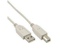 Een Kabel InLine USB-A USB-B 2.0 M 3 meter beige koop je bij VHK Kantoorartikelen