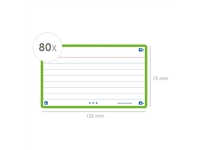 Een Flashcard Oxford 2.0 75x125mm 80 vel 250gr lijn groen koop je bij Hoekmankantoorartikelen.nl