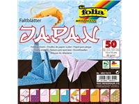 Een Vouwblaadjes Folia 80gr 15x15cm 50 vel 2-zijdig Japan 10 designs assorti kleuren koop je bij VHK Kantoorartikelen