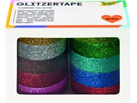 Een Plakband Folia glitter 5mx15mm 10 stuks 10 kleuren koop je bij VHK Kantoorartikelen