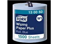 Een Poetspapier Tork Wiping Plus W1 37cmx510m blauw 130050 koop je bij Hoekmankantoorartikelen.nl