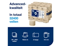 Een Toiletpapier Tork T7 hulsloos Natural Advanced midsize 2-laags 900vel 472155 koop je bij VHK Kantoorartikelen