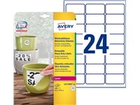 Een Etiket Avery L4773REV-20 63.5x33.9mm wit 480stuks koop je bij VHK Kantoorartikelen