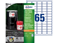 Een Etiket Avery B7651-50 38x21mm polyethyleen wit 3250stuks koop je bij VHK Kantoorartikelen