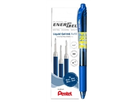 Een Gelschrijvervulling Pentel LR7 Energel met gratis gelpen medium blauw blister à 3 stuks koop je bij Hoekmankantoorartikelen.nl