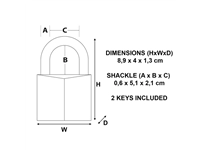 Een Hangslot MasterLock beugel 51mm messing 40mm koop je bij Hoekmankantoorartikelen.nl