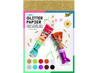 Een Glitterpapier Folia 1-zijdig 24x34cm 170gr 10 vel assorti koop je bij VHK Kantoorartikelen