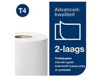 Een Toiletpapier Tork T4 advanced 2-laags 400vel wit 472168 koop je bij VHK Kantoorartikelen