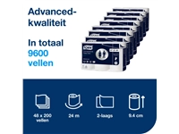 Een Toiletpapier Tork T4 advanced 2-laags 200vel wit 472161 koop je bij VHK Kantoorartikelen