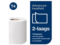 Een Toiletpapier Tork T4 advanced 2-laags 200vel wit 472161 koop je bij VHK Kantoorartikelen