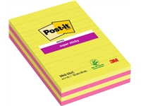 Een Memoblok 3M Post-it 584 127x203mm Super Sticky lijn assorti kleur 4 stuks koop je bij Hoekmankantoorartikelen.nl