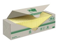 Een Memoblok 3M Post-it 654 76x76mm recycle geel 18 + 6 gratis koop je bij VHK Kantoorartikelen