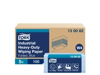 Een Reinigingsdoek Tork Heavy-Duty W4 gevouwen 100 vel blauw 130082 koop je bij Hoekmankantoorartikelen.nl