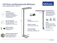 Een Werkpleklamp tafelklem MAUL Juvis LED beweging- daglichtsensor dimbaar hg 120cm zilver koop je bij VHK Kantoorartikelen