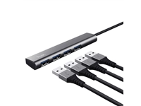 Een Hub Trust Halyx 4-port USB-C zilver koop je bij VHK Kantoorartikelen