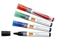 Een Viltstift Nobo whiteboard Liquid ink schuin assorti 4mm 10stuks koop je bij VHK Kantoorartikelen