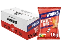 Een Chips Popworks Sweet BBQ 16gr koop je bij VHK Kantoorartikelen