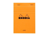 Een Schrijfblok Rhodia A6 lijn 80 vel 80gr oranje koop je bij VHK Kantoorartikelen