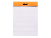 Een Schrijfblok Rhodia A6 lijn 80 vel 80gr oranje koop je bij VHK Kantoorartikelen