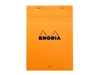 Een Schrijfblok Rhodia A5 lijn 80 vel 80gr met kantlijn oranje koop je bij VHK Kantoorartikelen