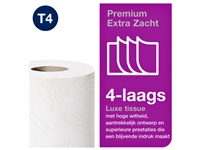 Een Toiletpapier Tork T4 premium extra zacht 4-laags 150 vel wit 110406 koop je bij VHK Kantoorartikelen