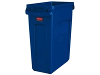 Een Afvalbak Rubbermaid Slim Jim Vented met luchtsleuven 60liter blauw koop je bij VHK Kantoorartikelen