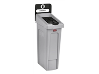 Een Deksel Rubbermaid Slim Jim Recyclestation gesloten zwart koop je bij VHK Kantoorartikelen