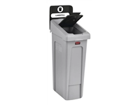 Een Deksel Rubbermaid Slim Jim Recyclestation gesloten zwart koop je bij VHK Kantoorartikelen